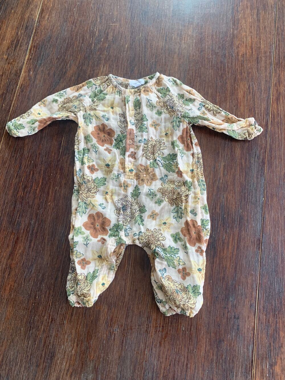 Angel Dear Beige Floral Romper
